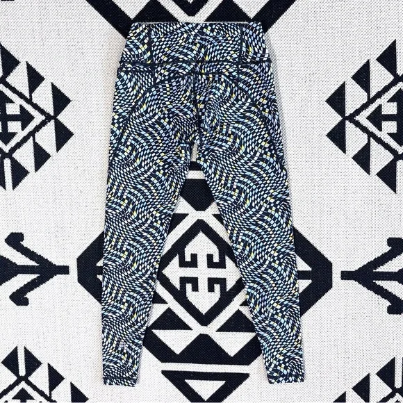 Sweaty Betty Power Gym Full Length Leggings in Blue Fluid Check Print Size 6 - Picture 6 of 11